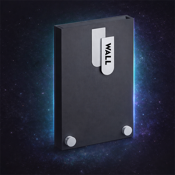 Back of the CertifiQ display showing wall mount tab and bumper posts.