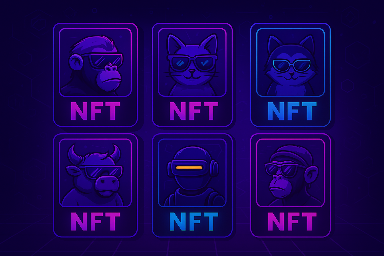 Subtle abstract pattern referencing early NFT collections