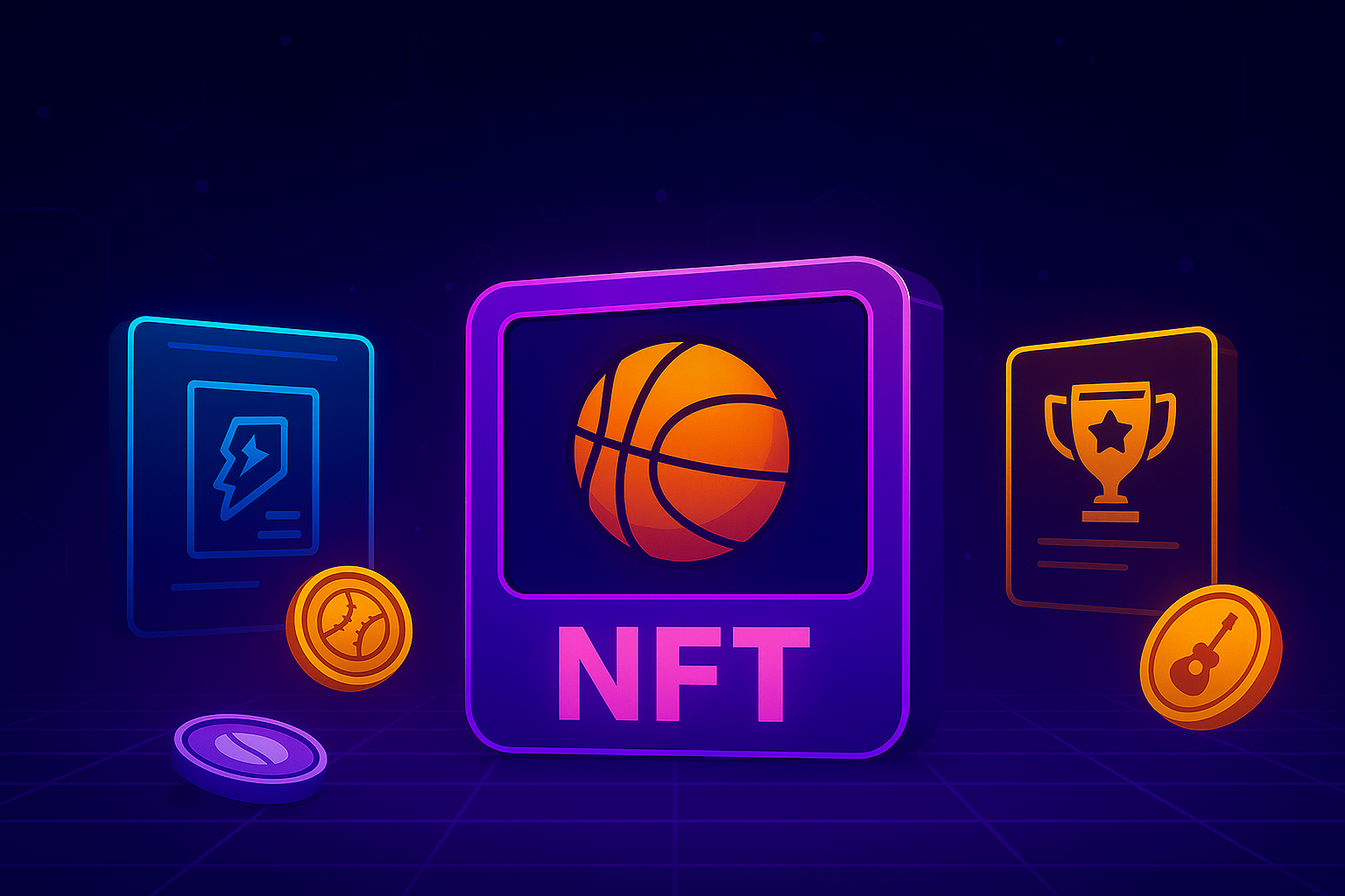 Abstract visualization of a verifiable chain and unique tokens